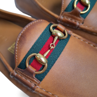 Mocassim Gucci Drive em Couro Caramelo-37