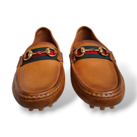 Mocassim Gucci Drive em Couro Caramelo-37