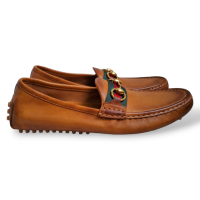 Mocassim Gucci Drive em Couro Caramelo-37