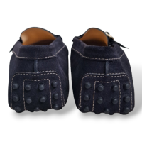 Mocassim Tod´s em Camurça Azul Marinho e Fivela Prata-37