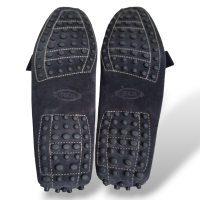 Mocassim Tod´s em Camurça Azul Marinho e Fivela Prata-37