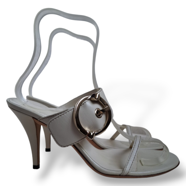 Mule Gucci Couro Off White - 37
