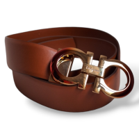Cinto Salvatore Ferragamo Caramelo com Fivela Degradê-90