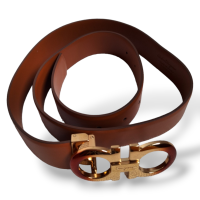 Cinto Salvatore Ferragamo Caramelo com Fivela Degradê-90