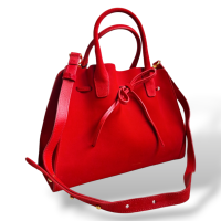 Bolsa Mansur Gavriel com Alça Crossbody em Suede Vermelha 