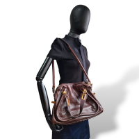 Bolsa Chloè Paraty Top Handle em Couro Marrom 