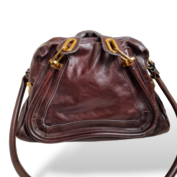 Bolsa Chloè Paraty Top Handle em Couro Marrom 