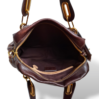Bolsa Chloè Paraty Top Handle em Couro Marrom 