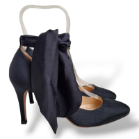 Scarpin Prada Cetim Preto com Amarração Tornozelo - 36
