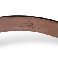 Cinto Gucci Monograma Preto com Fivela Prata-90