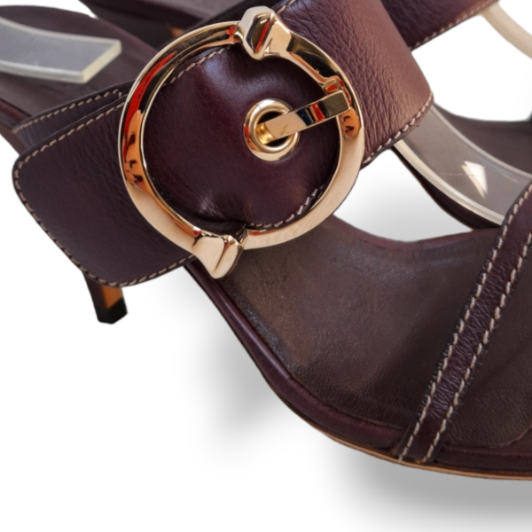 Mule Gucci Couro Vinho - 37	