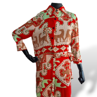 Conjunto Adriana Barra Estampado de Pantalona e Camisa-G