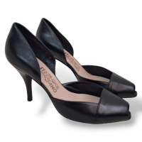 Peep Toe Salvatore Ferragamo em Couro Preto - 36