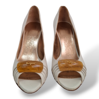 Peep Toe Salvatore Ferragamo Bege - 33