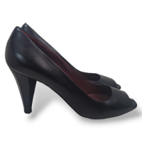 Peep Toe Miu Miu Couro Preto - 33