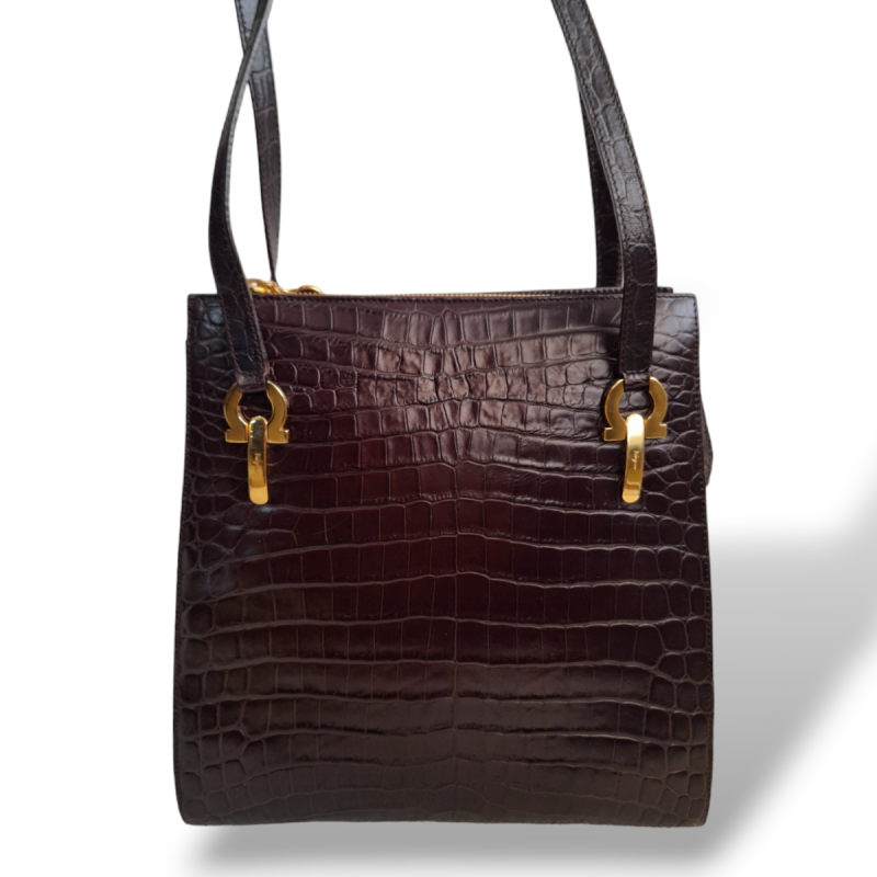 Bolsa Salvatore Ferragamo Couro Marrom