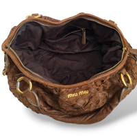 Bolsa Miu Miu Woven Marrom