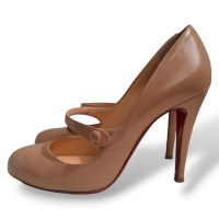 Scarpin Christian Louboutin Mary Jane em Couro Creme - 36