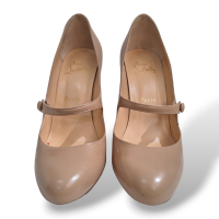 Scarpin Christian Louboutin Mary Jane em Couro Creme - 36