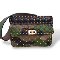 Bolsa Valentino Rockstud Spike Militar