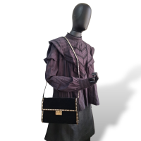 Bolsa Valentino Veludo Preta Rockstud