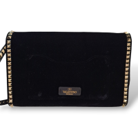 Bolsa Valentino Veludo Preta Rockstud