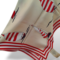 Lenço Gucci Estampado em Bege, Vermelho e Branco