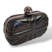 Clutch Alexander Mcqueen Skull Box Verniz Furta-Cor 