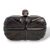 Clutch Alexander Mcqueen Skull Box Verniz Furta-Cor 