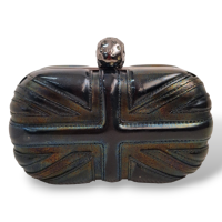 Clutch Alexander Mcqueen Skull Box Verniz Furta-Cor 