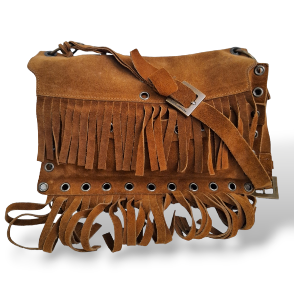 Bolsa Dolce Gabbana Camurça Caramelo com Franjas