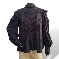 Blusa Isabel Marant Preta Manga Longa - bordado na frente