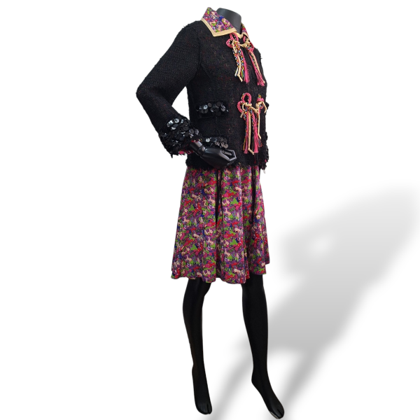 Conjunto Marc Jacobs Estampado Rosa com Preto Seda-38