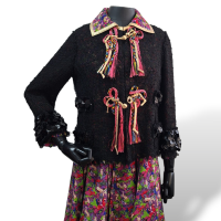 Conjunto Marc Jacobs Estampado Rosa com Preto Seda-38