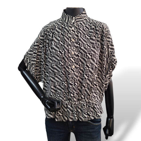 Blusa Isabel Marant Preta e Branca-38