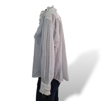 Blusa Isabel Marant Manga longa Branco transparente com babados na frente-38