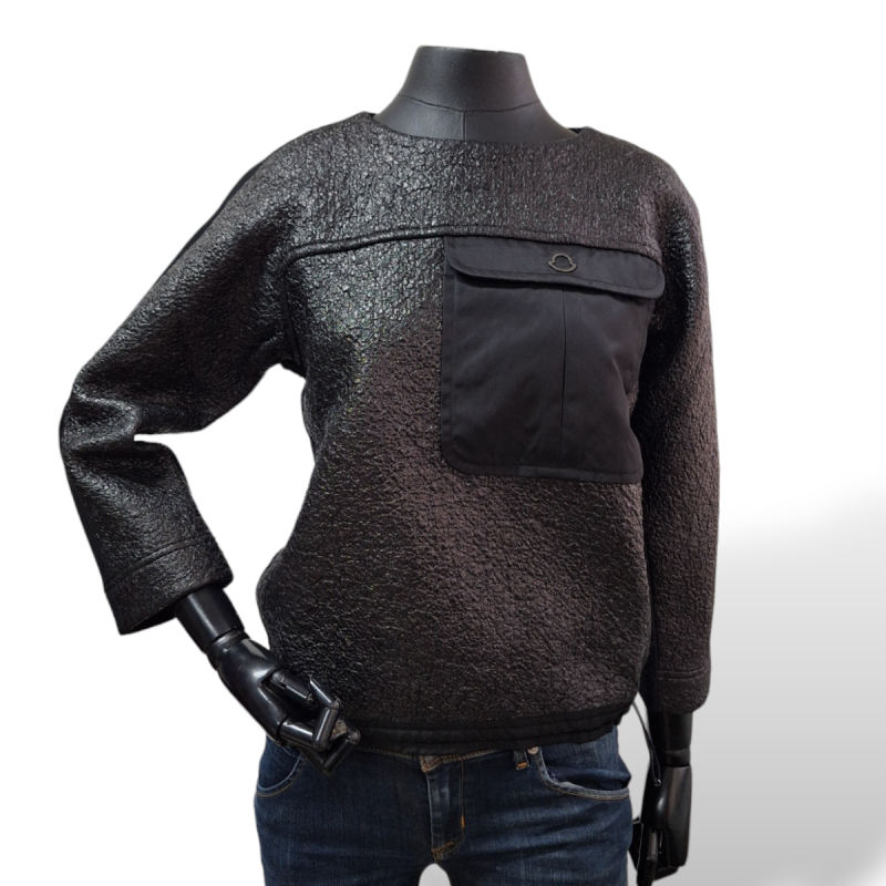 Malha Moncler Blilhante Preta-P Malha Moncler Blilhante Preta-P