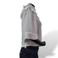Blusa Isabel Marant Branca Manga Curta com babado vazado na frente-36