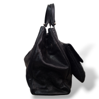 Bolsa Chanel Pocket Shoulder Couro Preta