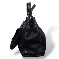 Bolsa Chanel Pocket Shoulder Couro Preta