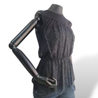 Blusa Nina Ricci Preta Vazado