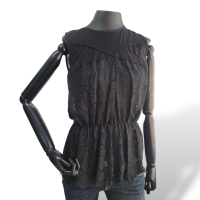 Blusa Nina Ricci Preta Vazado