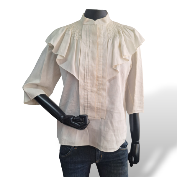 Blusa Chloé Off White com babado na frente-38