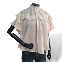 Blusa Isabel Marant Branca Manga Curta Off White Brilhante-38