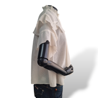Blusa Isabel Marant Branca Manga Curta Off White Brilhante-38