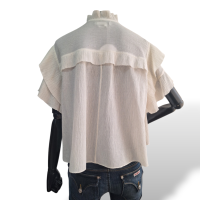 Blusa Isabel Marant Branca Manga Curta Off White Brilhante-38