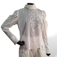 Blusa Isabel Marant Branca Manga Longa - Vazada-36