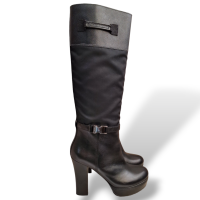 Bota Prada de Cano Alto em Nylon e Couro - 37