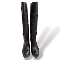 Bota Prada de Cano Alto em Nylon e Couro - 37