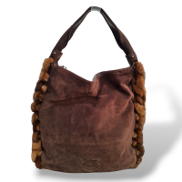 Bolsa Salvatore Ferragamo Suede Marrom
